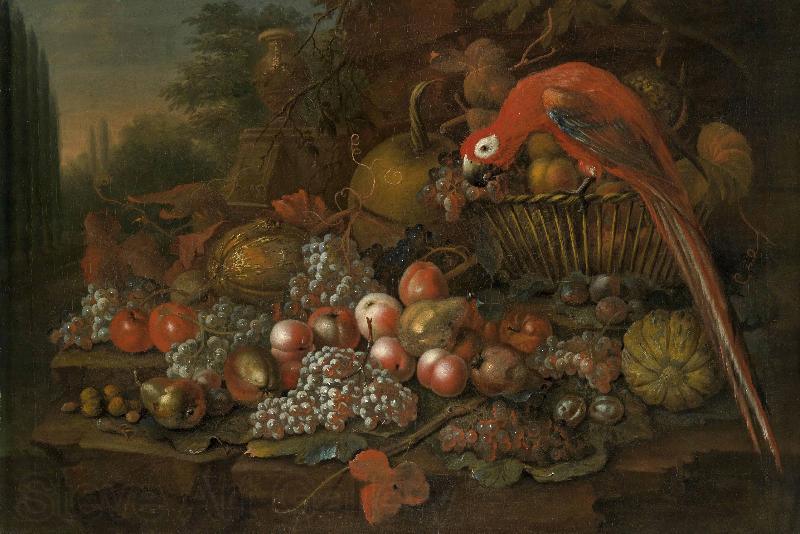 Francis Sartorius Still life with fruits and a parrot France oil painting art